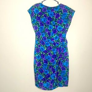 Vintage 90s Floral Faux Wrap Dress
